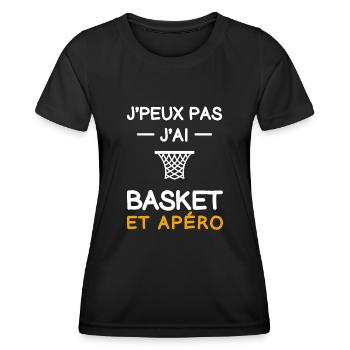 I can't I have basketball aperitif basketball player - Women's Functional T-Shirt - black - Front - AI Model Female 172 light (172cm)