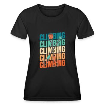 Klettern Kletterer - Frauen Funktions-T-Shirt - Schwarz - Vorne - AI Model Female 172 light (172cm)