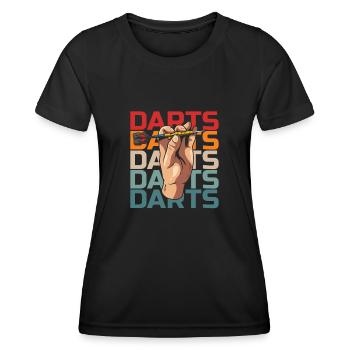 Fléchettes Joueur de fléchettes - T-shirt sport Femme - noir - Devant - AI Model Female 172 light (172cm)