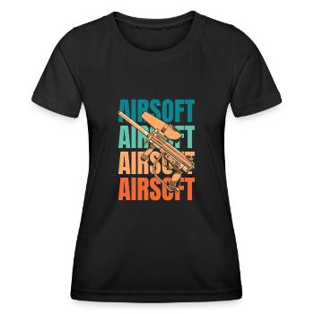 L’airsoft - T-shirt sport Femme - noir - Devant - AI Model Female 172 light (172cm)