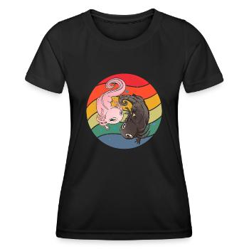 Ying and Yang Axolotl - Women's Functional T-Shirt - black - Front - AI Model Female 172 light (172cm)