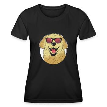 Golden Retriever Sonnenbrille GR Dog Retriever - Frauen Funktions-T-Shirt - Schwarz - Vorne - AI Model Female 172 light (172cm)