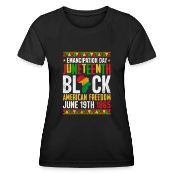 Jour de l’émancipation Juneteenth Noir américain - T-shirt sport Femme - noir - Devant - AI Model Female 172 light (172cm)