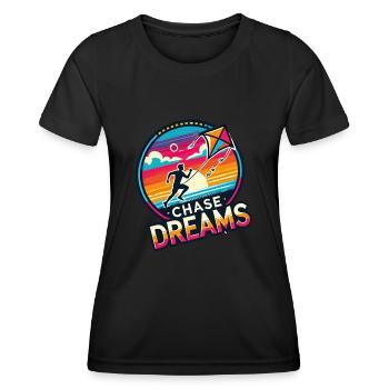 Chase Dreams Drachenfliegen - Frauen Funktions-T-Shirt - Schwarz - Vorne - AI Model Female 172 light (172cm)