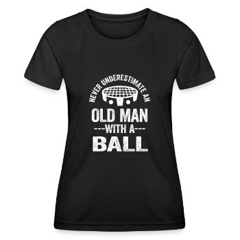 Alter Roundnet-Spieler - Frauen Funktions-T-Shirt - Schwarz - Vorne - AI Model Female 172 light (172cm)