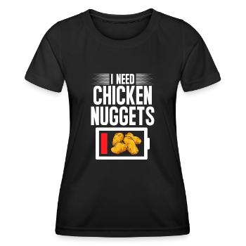Chicken Nugget Liebhaber Chicken Nuggets - Frauen Funktions-T-Shirt - Schwarz - Vorne - AI Model Female 172 light (172cm)