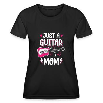 E Gitarre Elektrogitarre Mutter - Frauen Funktions-T-Shirt - Schwarz - Vorne - AI Model Female 172 light (172cm)