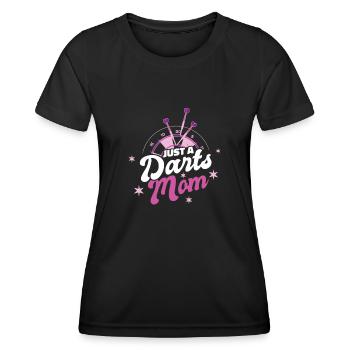 Darts Darts Player Mom Just A Darts Mom - Women's Functional T-Shirt - black - Front - AI Model Female 172 light (172cm)