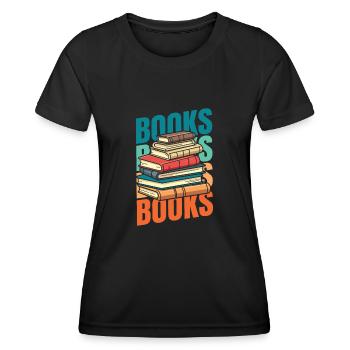 Buch Leseratte Bücherwurm - Frauen Funktions-T-Shirt - Schwarz - Vorne - AI Model Female 172 light (172cm)