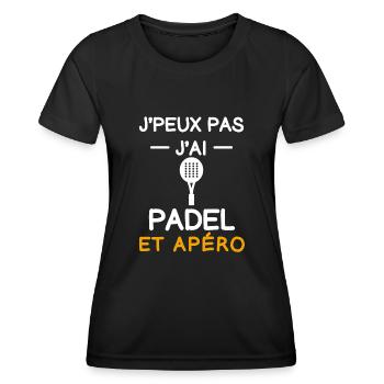 I can't I have padel aperitif padelist - Women's Functional T-Shirt - black - Front - AI Model Female 172 light (172cm)
