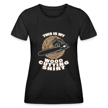 Scie à chaîne en bois de feu Tronçonneuses Tronçonneuse - T-shirt sport Femme - noir - Devant - AI Model Female 172 light (172cm)