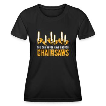 Chain Saw Chainsaws Chainsaw Fire Wood - Women's Functional T-Shirt - black - Front - AI Model Female 172 light (172cm)