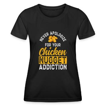 Chicken Nugget Liebhaber Chicken Nuggets - Frauen Funktions-T-Shirt - Schwarz - Vorne - AI Model Female 172 light (172cm)