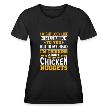 Chicken Nugget Lover Chicken Nuggets - Women's Functional T-Shirt - black - Front - AI Model Female 172 light (172cm)