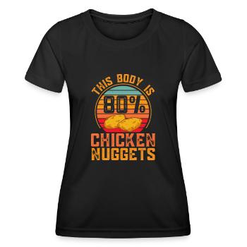 Chicken Nugget Liebhaber Chicken Nuggets - Frauen Funktions-T-Shirt - Schwarz - Vorne - AI Model Female 172 light (172cm)
