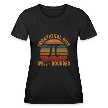 Retro Irrational But Well Rounded Pi Day - Frauen Funktions-T-Shirt - Schwarz - Vorne - AI Model Female 172 light (172cm)