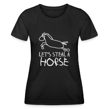 Équitation Haflinger Chevaux Iclander - T-shirt sport Femme - noir - Devant - AI Model Female 172 light (172cm)