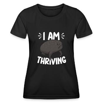 Black Rain Frog Breviceps Fuscus Frog - Women's Functional T-Shirt - black - Front - AI Model Female 172 light (172cm)