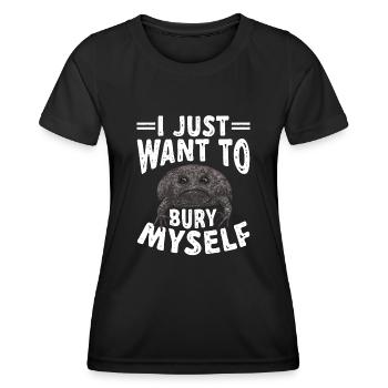 Black Rain Frog Breviceps Fuscus Frog - Women's Functional T-Shirt - black - Front - AI Model Female 172 light (172cm)