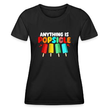 Alles ist Eis am Stiel Lustiges Eis am Stiel gefroren - Frauen Funktions-T-Shirt - Schwarz - Vorne - AI Model Female 172 light (172cm)