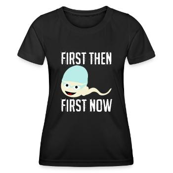 Triathlon nageur Natation Sperm - T-shirt sport Femme - noir - Devant - AI Model Female 172 light (172cm)