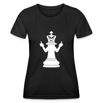 Middle Finger Chess Player Chess Pieces - Frauen Funktions-T-Shirt - Schwarz - Vorne - AI Model Female 172 light (172cm)