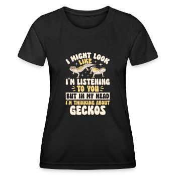 Leopard Gecko Reptile Pet Gecko - Women's Functional T-Shirt - black - Front - AI Model Female 172 light (172cm)