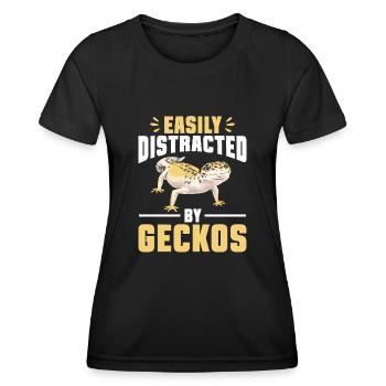 Leopard Gecko Reptile Pet Gecko - Women's Functional T-Shirt - black - Front - AI Model Female 172 light (172cm)