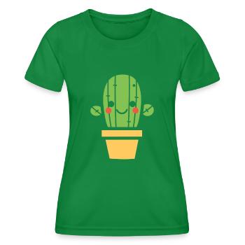 Kaktus - Frauen Funktions-T-Shirt - Kelly Green - Vorne - AI Model Female 172 dark (172cm)