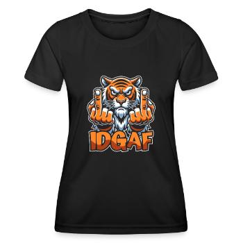 Tigre Idgaf - T-shirt sport Femme - noir - Devant - AI Model Female 172 light (172cm)