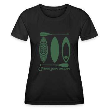 SUP-Board Stand up Paddling Boards - Frauen Funktions-T-Shirt - Schwarz - Vorne - AI Model Female 172 light (172cm)