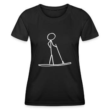SUP Board Paddle Stand up Paddling - Women's Functional T-Shirt - black - Front - AI Model Female 172 light (172cm)