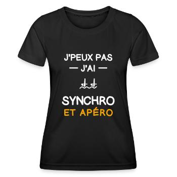 I can't I Synchronschwimmen Aperitif Schwimmer - Frauen Funktions-T-Shirt - Schwarz - Vorne - AI Model Female 172 light (172cm)