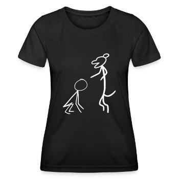 Enseignement canin Humain - T-shirt sport Femme - noir - Devant - AI Model Female 172 light (172cm)