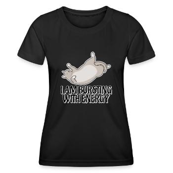 Cat Sleep Tired Sleeping Bed Nap - Frauen Funktions-T-Shirt - Schwarz - Vorne - AI Model Female 172 light (172cm)