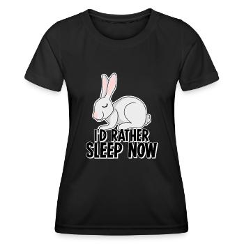 Lapin Fatigué Dormir Lapin Sieste Sommeil - T-shirt sport Femme - noir - Devant - AI Model Female 172 light (172cm)