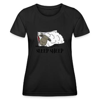 Tired Sleeping Sheep Nap Sleep - Women's Functional T-Shirt - black - Front - AI Model Female 172 light (172cm)