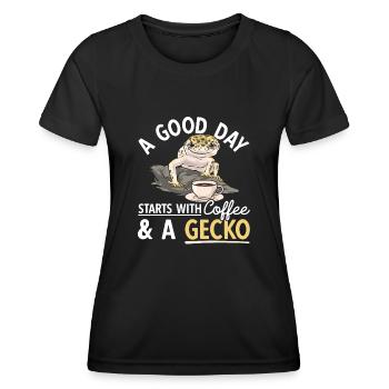 Leopard Gecko Reptile Pet Gecko - Women's Functional T-Shirt - black - Front - AI Model Female 172 light (172cm)