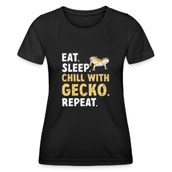 Leopard Gecko Reptile Pet Gecko - Women's Functional T-Shirt - black - Front - AI Model Female 172 light (172cm)