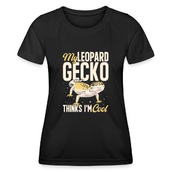 Leopard Gecko Reptile Pet Gecko - Women's Functional T-Shirt - black - Front - AI Model Female 172 light (172cm)