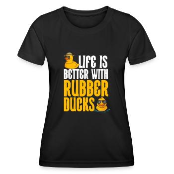 Canard en caoutchouc Canard en caoutchouc - T-shirt sport Femme - noir - Devant - AI Model Female 172 light (172cm)