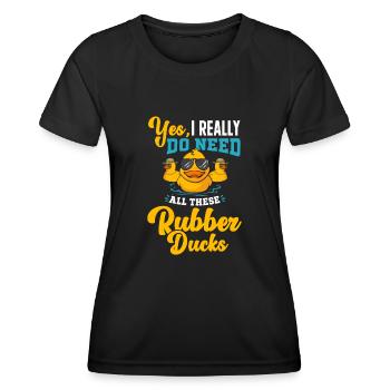 Canard en caoutchouc Canard en caoutchouc - T-shirt sport Femme - noir - Devant - AI Model Female 172 light (172cm)