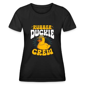 Quietscheentchen Quietscheente Gummiente - Frauen Funktions-T-Shirt - Schwarz - Vorne - AI Model Female 172 light (172cm)