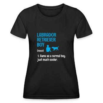Labrador Retriever Boy Identique à un garçon normal - T-shirt sport Femme - noir - Devant - AI Model Female 172 light (172cm)