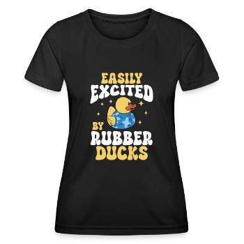 Quietscheentchen Quietscheente Gummiente - Frauen Funktions-T-Shirt - Schwarz - Vorne - AI Model Female 172 light (172cm)
