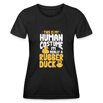 Canard en caoutchouc Canard en caoutchouc - T-shirt sport Femme - noir - Devant - AI Model Female 172 light (172cm)