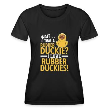 Canard en caoutchouc Canard en caoutchouc - T-shirt sport Femme - noir - Devant - AI Model Female 172 light (172cm)