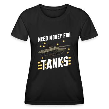 Tank Driver Combat Tank - Women's Functional T-Shirt - black - Front - AI Model Female 172 light (172cm)