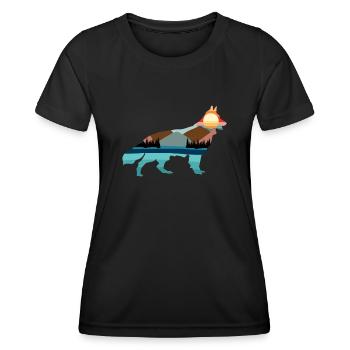 White Shepherd Dog Nature Outdoor - Frauen Funktions-T-Shirt - Schwarz - Vorne - AI Model Female 172 light (172cm)