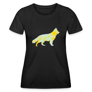 White Shepherd Dog Mountains Outdoor - Women's Functional T-Shirt - black - Front - AI Model Female 172 light (172cm)